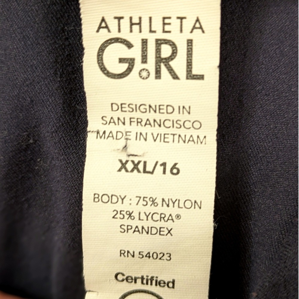 Athleta Girl Stash Your Treasures Tight Navy Leggings Kids XXL 16 Side Pockets - Picture 7 of 8